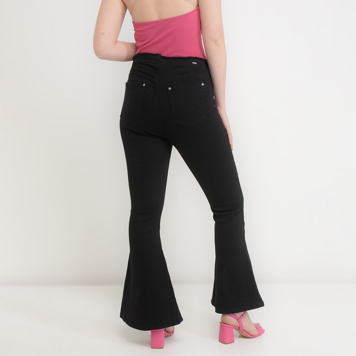 DAHLA - Jean Flare para Mujer Tiro bajo de Algodón Dahla
