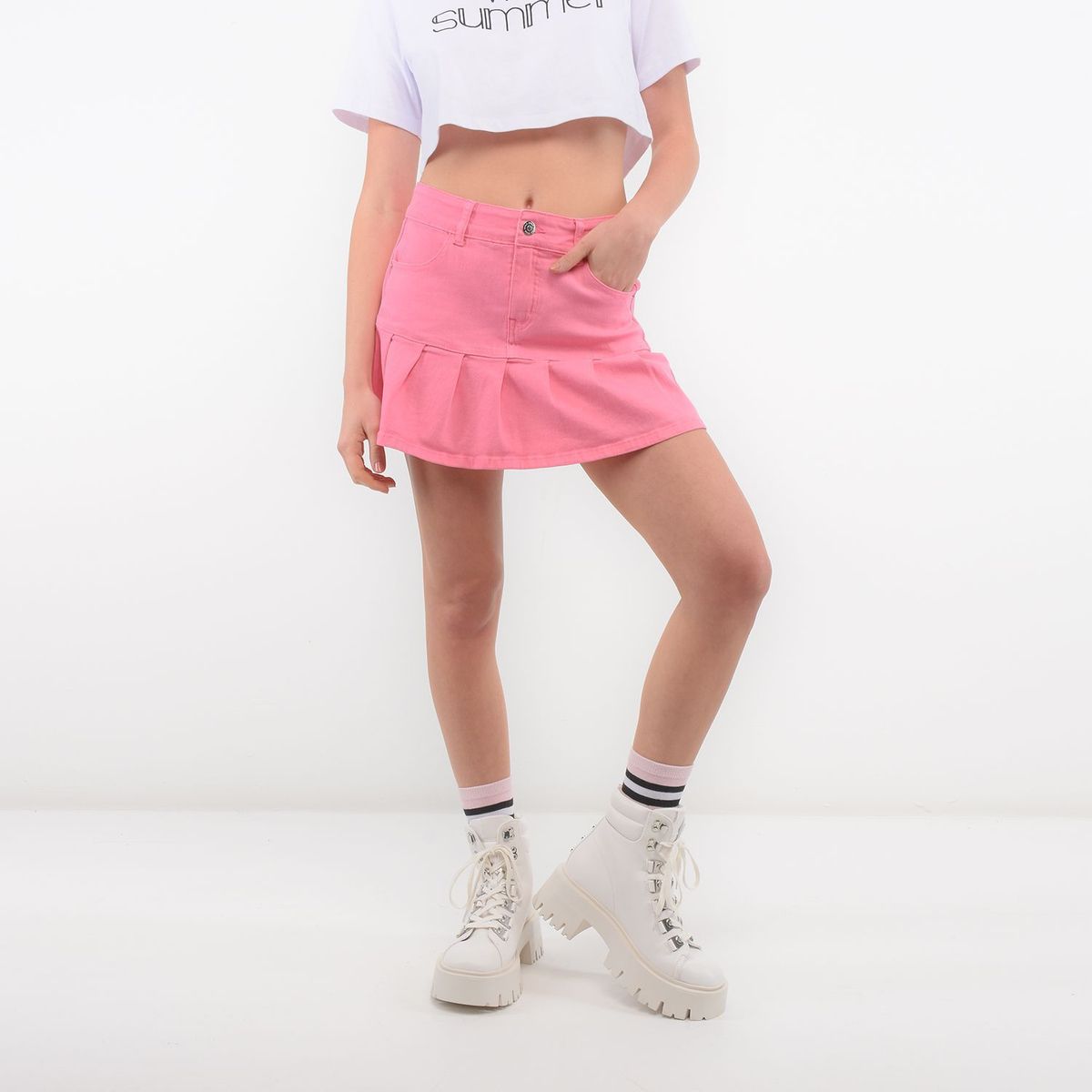 DAHLA - Falda Mini para Mujer de Algodón Dahla