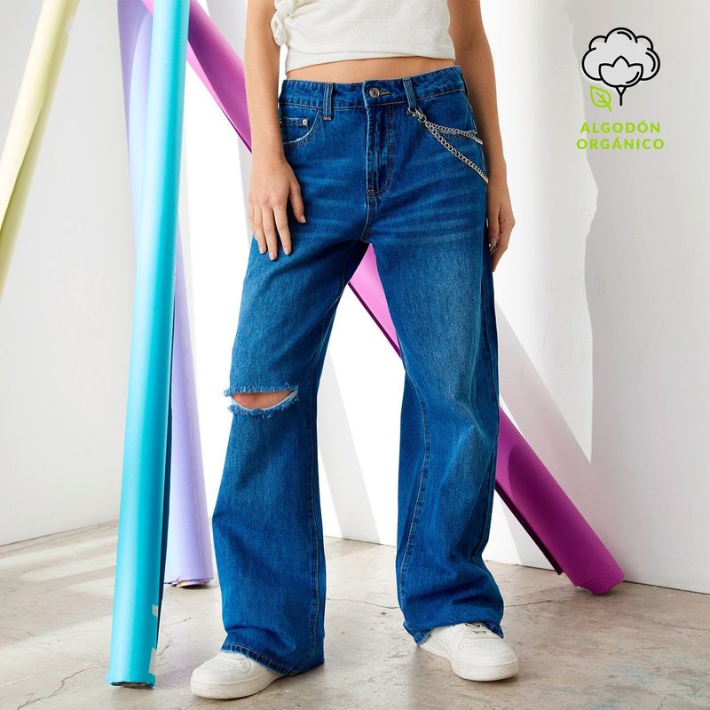 SYBILLA - Jean Wide Leg Tiro Alto Mujer Sybilla