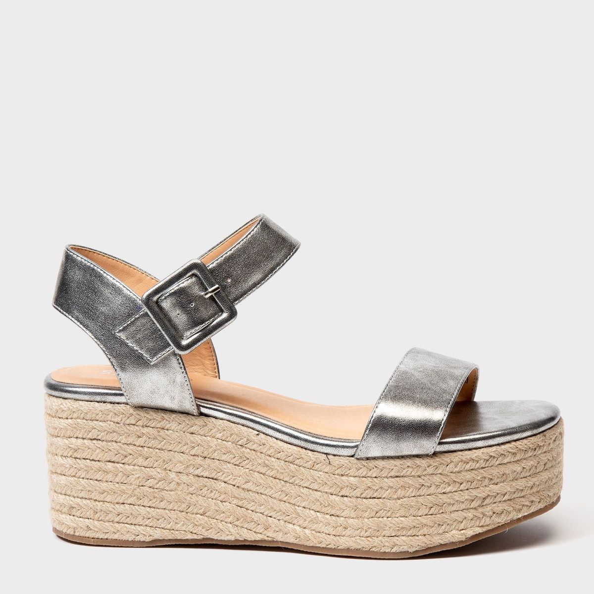 SYBILLA - Sandalias para Mujer con plataforma. Sandalias Sybilla plateadas de moda para mujer