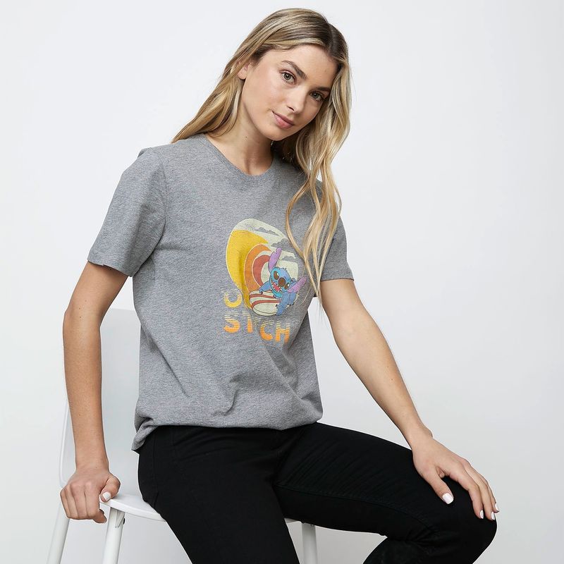 DOO AUSTRALIA - Camiseta Manga corta Algodón orgánico Lilo & Stitch Mujer