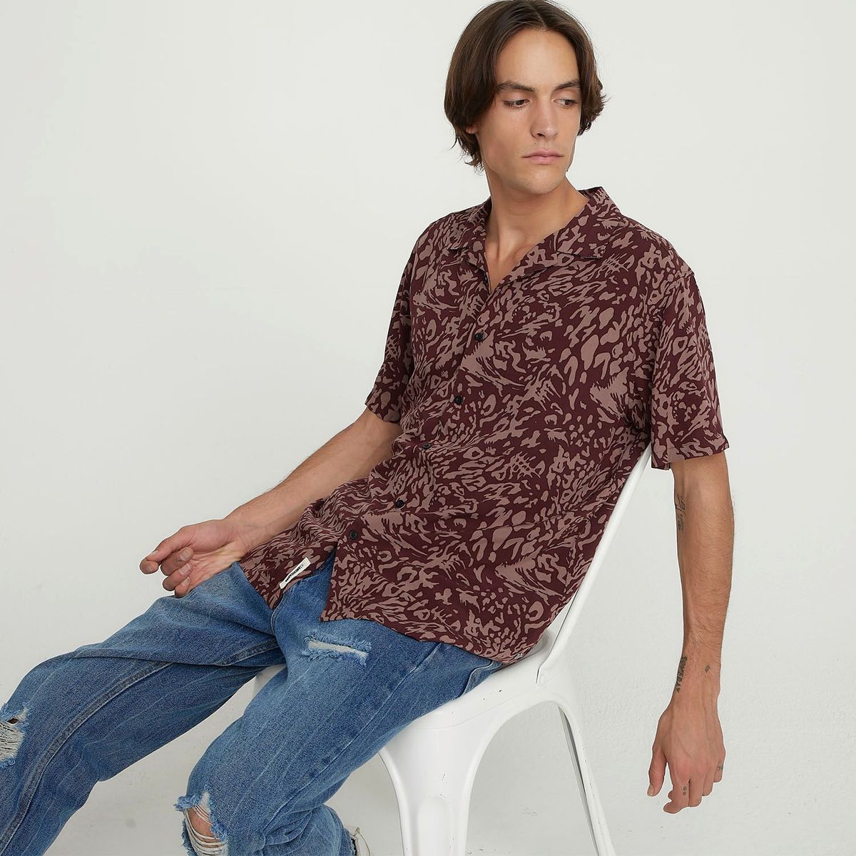 DENIMLAB - Camisa casual para Hombre Manga corta Denimlab