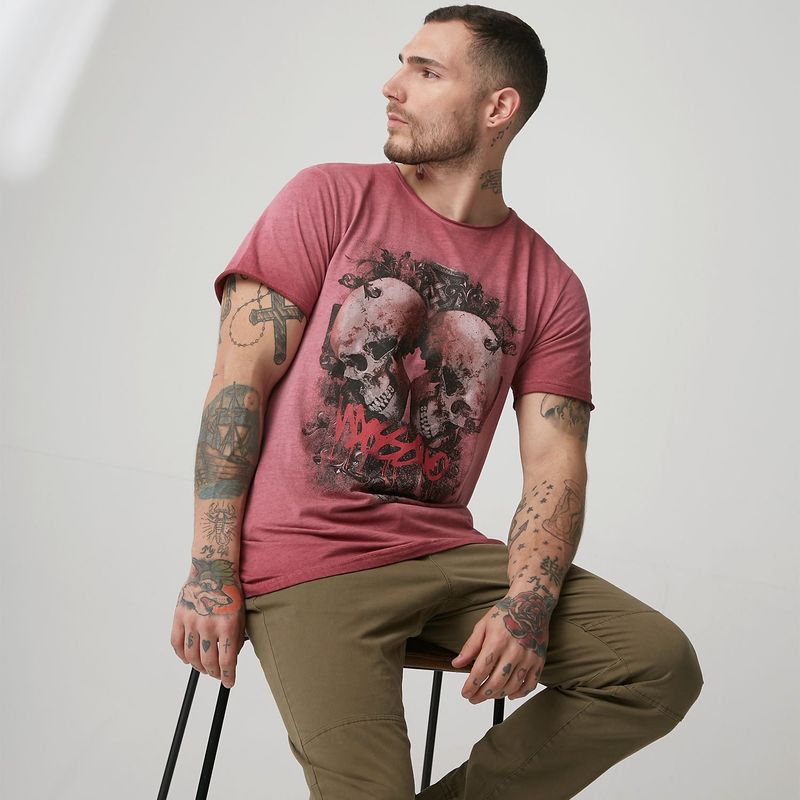 MOSSIMO - Camiseta para Hombre Manga corta con Estampado Mossimo