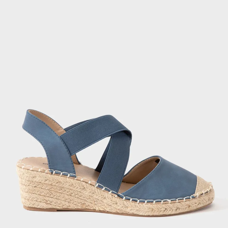 SOUTHLAND - Sandalias Para Mujer Con Tacón Bajo Azules Southland