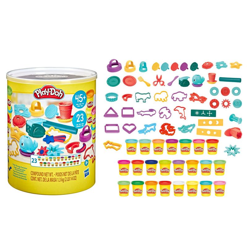 PLAY DOH - Mega Kit de Creación PlayDoh, Incluye (45 Accesorios + 23 Tarros de Palastilina), Apartir de los 3 años