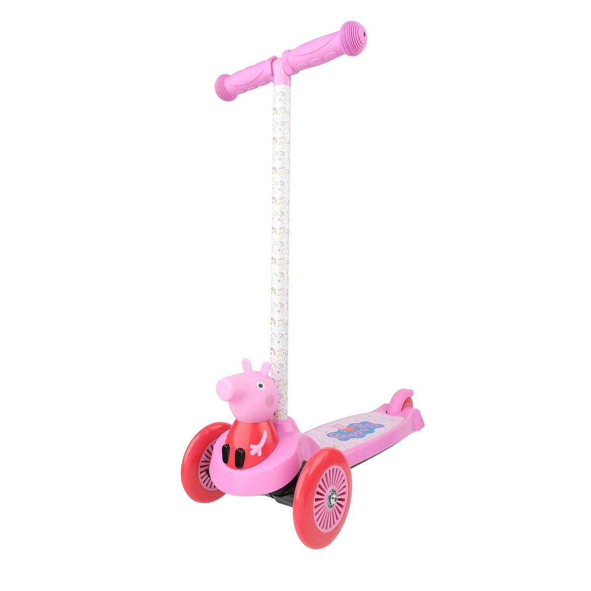 PEPPA PIG - Patineta para niños Peppa Pig 3D rosada 3 ruedas