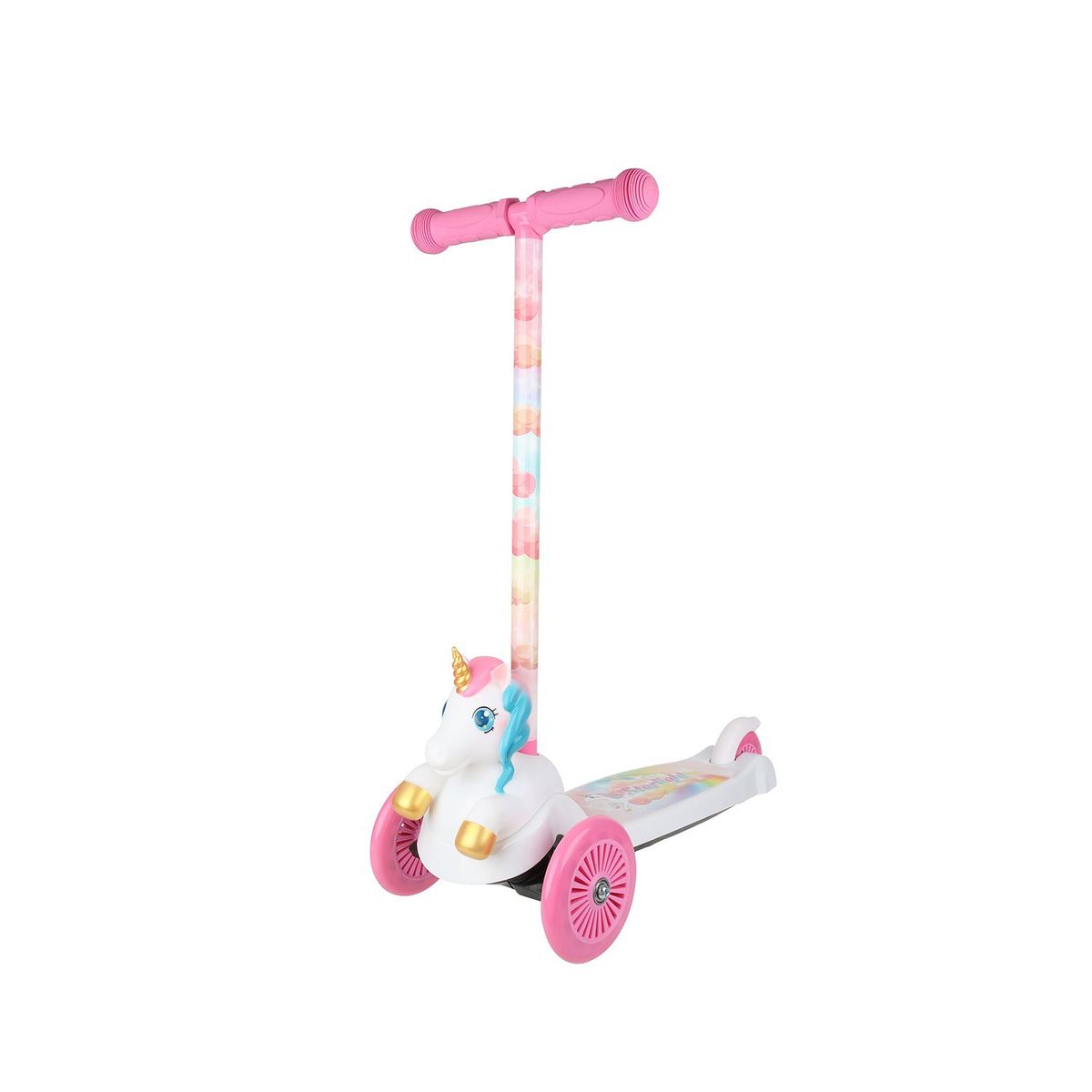 SAKAR - Patineta para niños Unicornio 3D rosada 3 ruedas