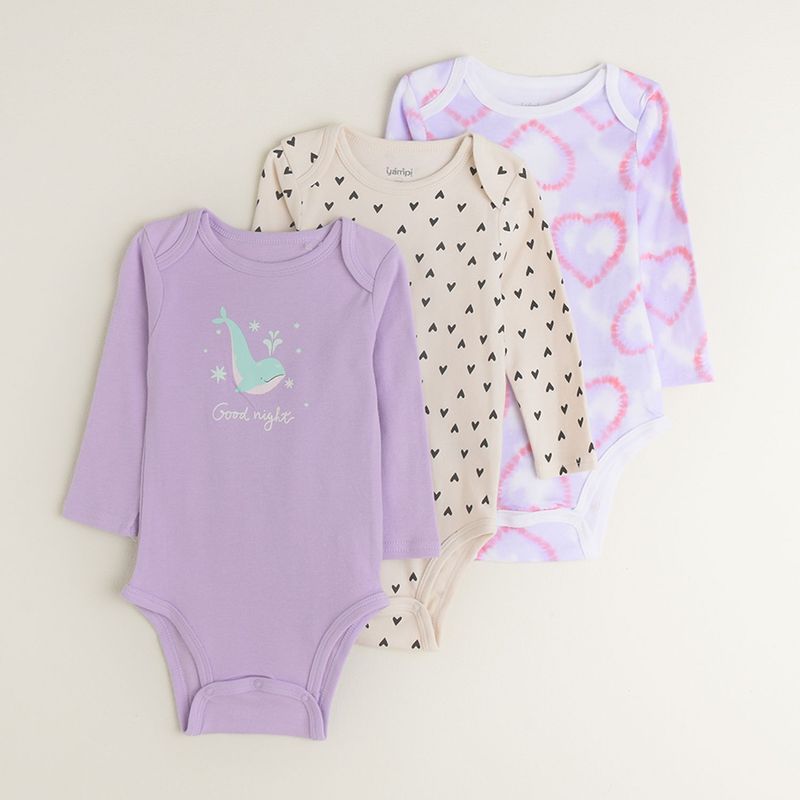 YAMP - Pack de 3 Bodies de algodón para Bebé Niña Yamp