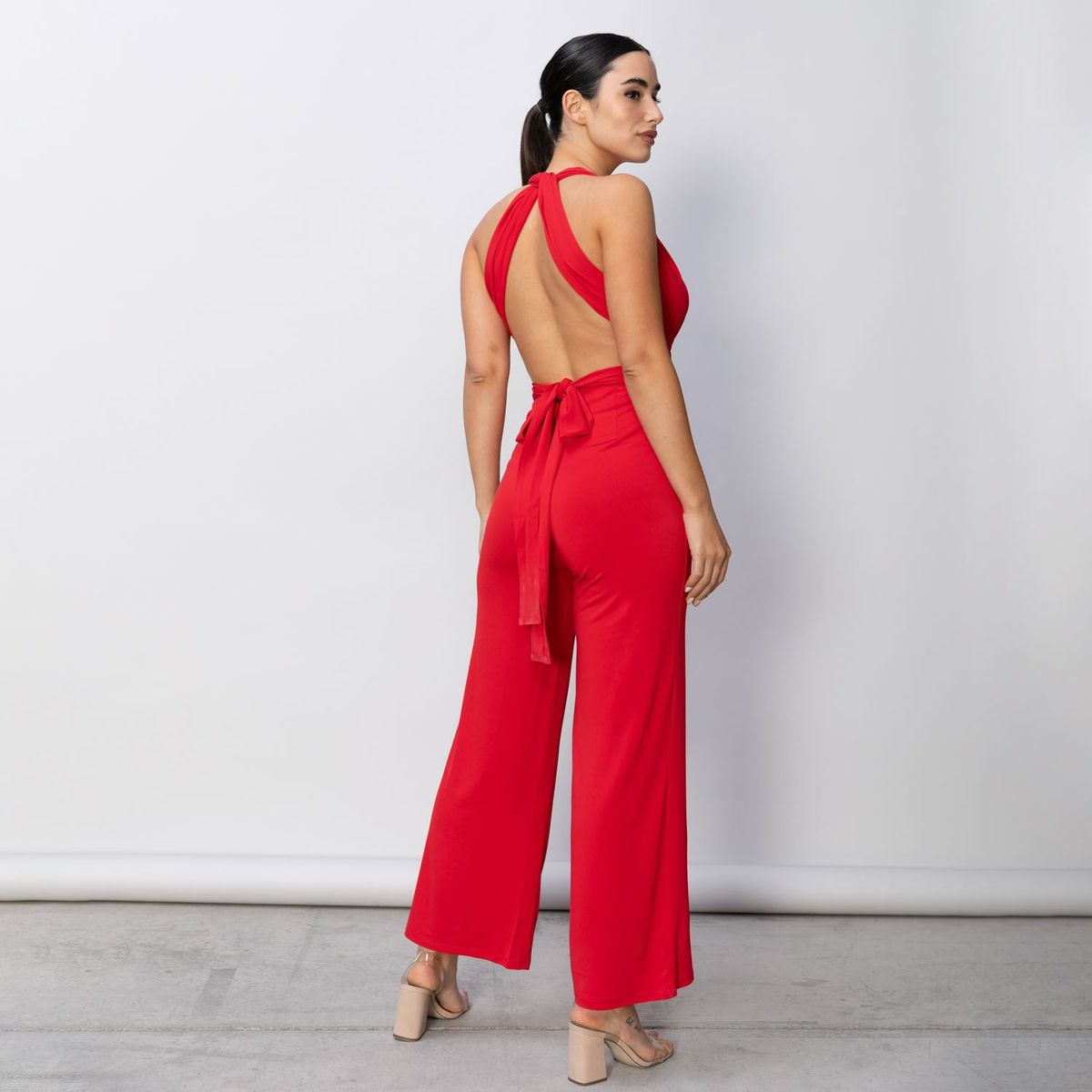 MOSSIMO - Enterizo Mujer Largo Elegante Rojo Sin Mangas Mossimo