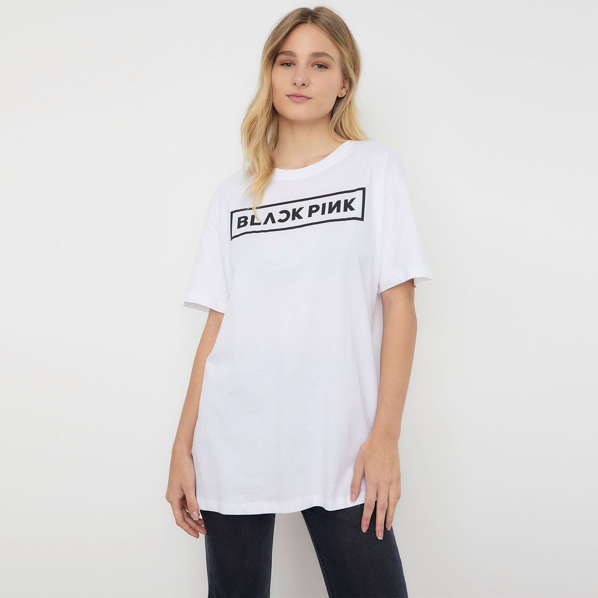 SYBILLA - Camiseta Manga corta Algodón orgánico Black Pink Mujer