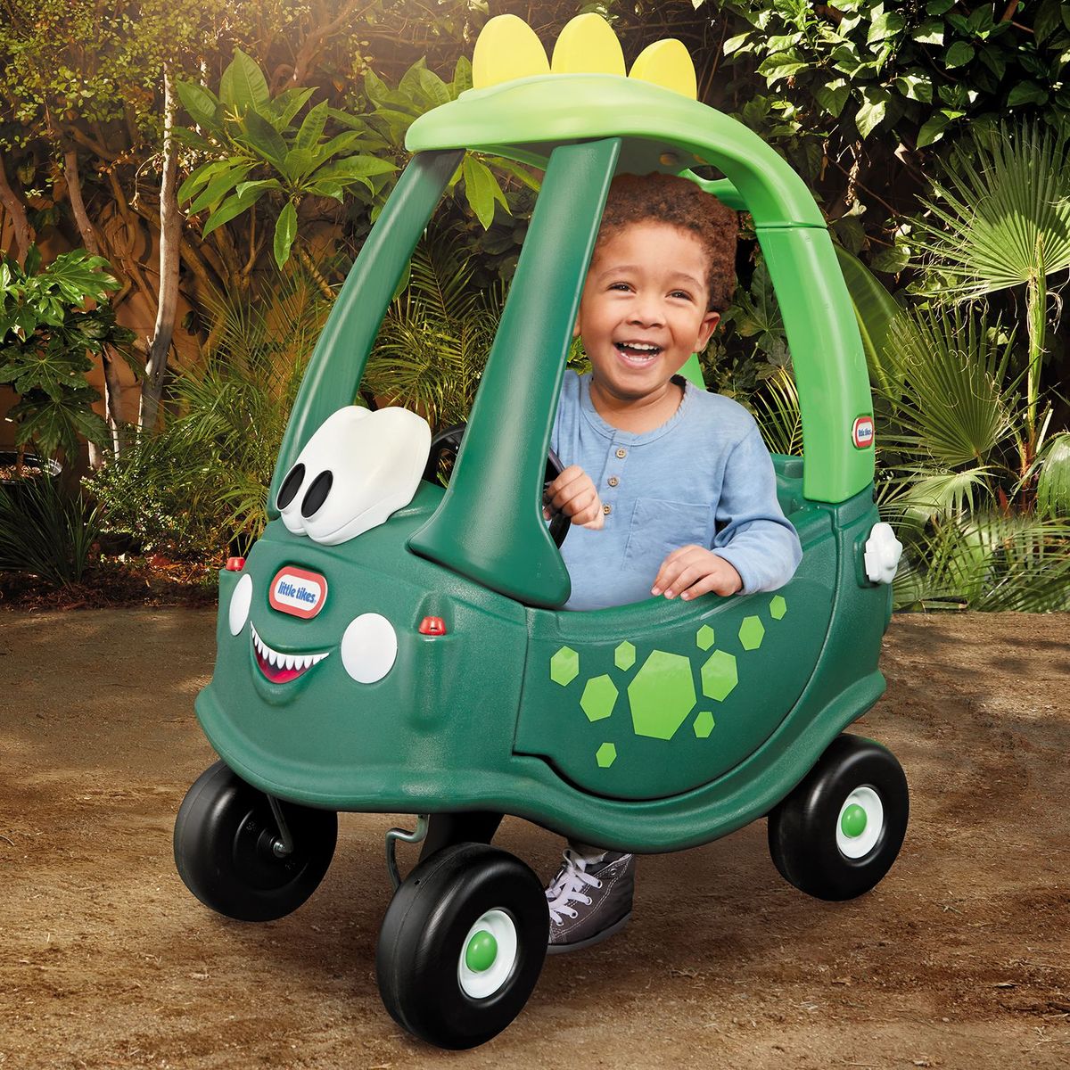  - Carrito Montable para Niños, Carro Montable para Empujar Triciclo Cozy Coupe Dino Little Tikes