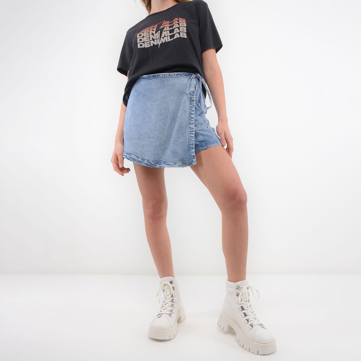 DENIMLAB - Falda Corta Denimlab Mujer