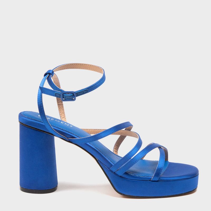 BASEMENT - Sandalias para Mujer con tacón grueso Sandalias Basement azules de moda para mujer