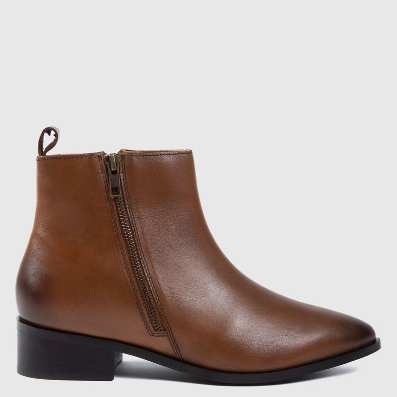 BASEMENT - Botines para Mujer Cognac Tacón bajo Tezip Basement