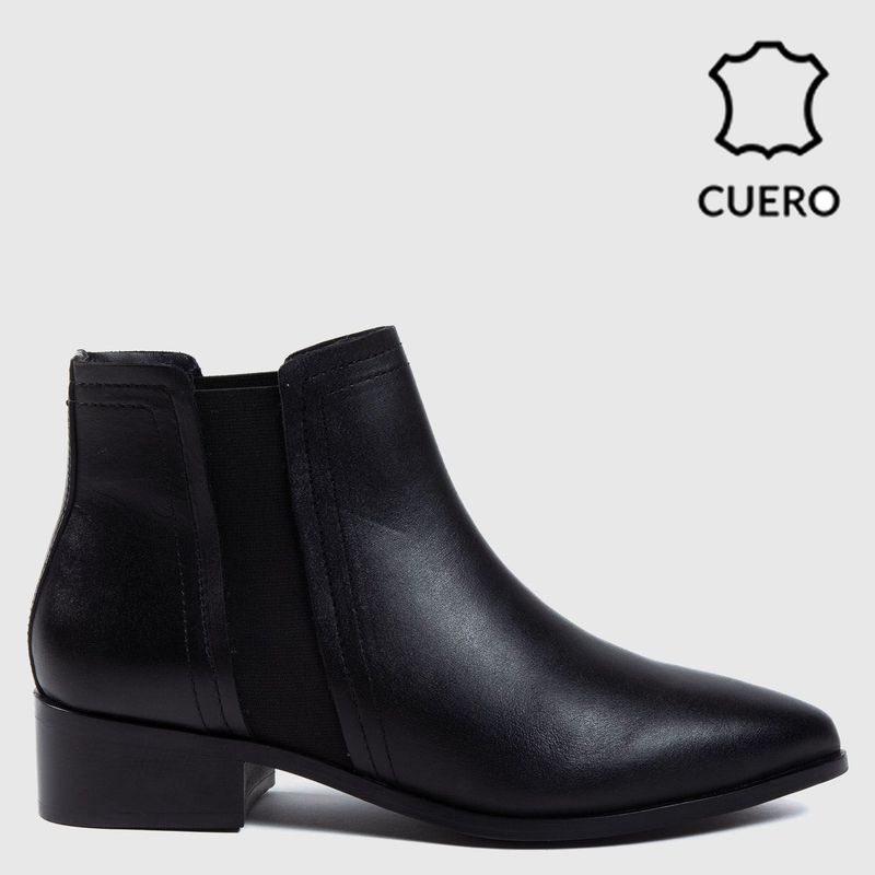 BASEMENT - Botines para Mujer Black Tacón bajo Techels Basement