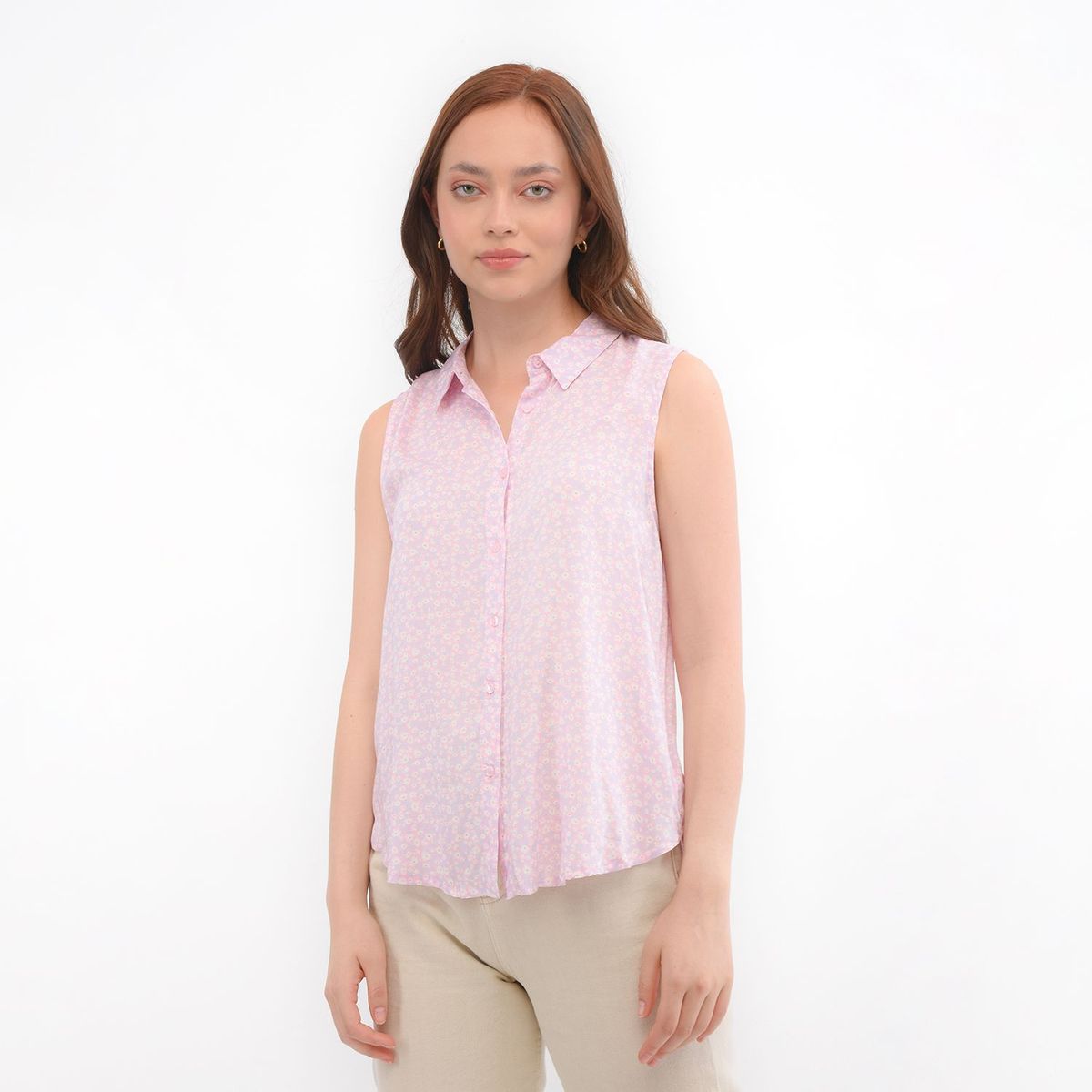 SYBILLA - Blusa para Mujer con Estampado Sin mangas Sybilla