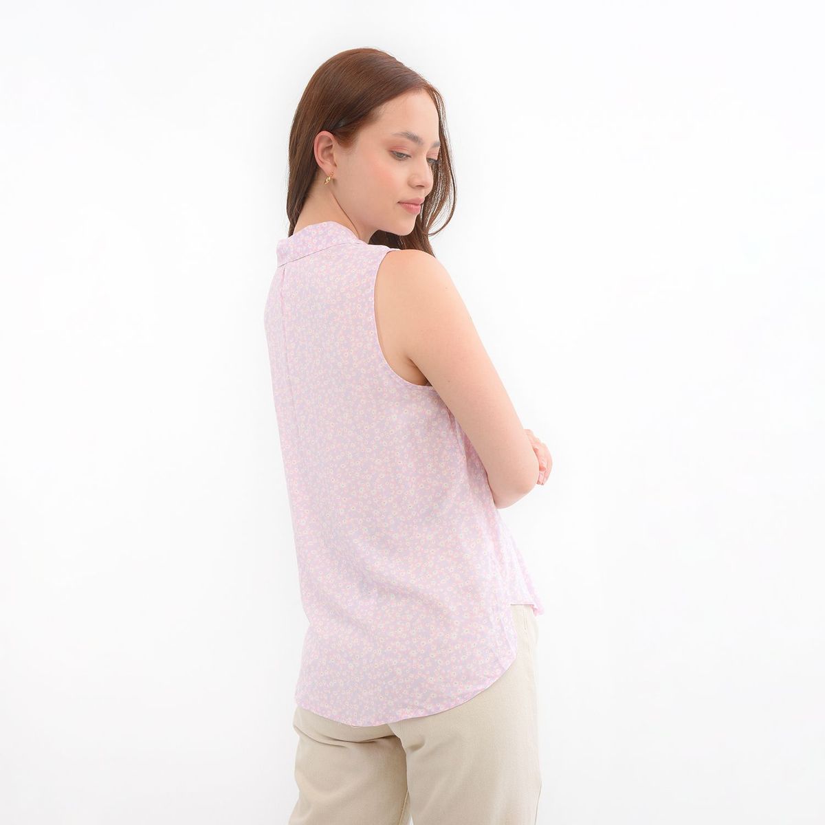 SYBILLA - Blusa para Mujer con Estampado Sin mangas Sybilla