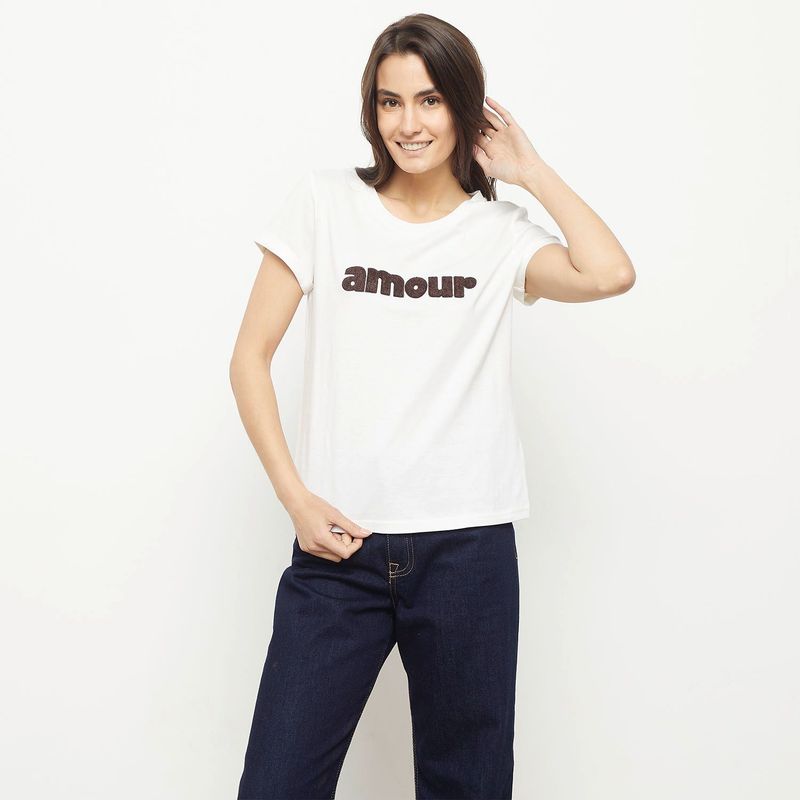 BASEMENT - Camiseta Manga corta Algodón orgánico Basement Mujer