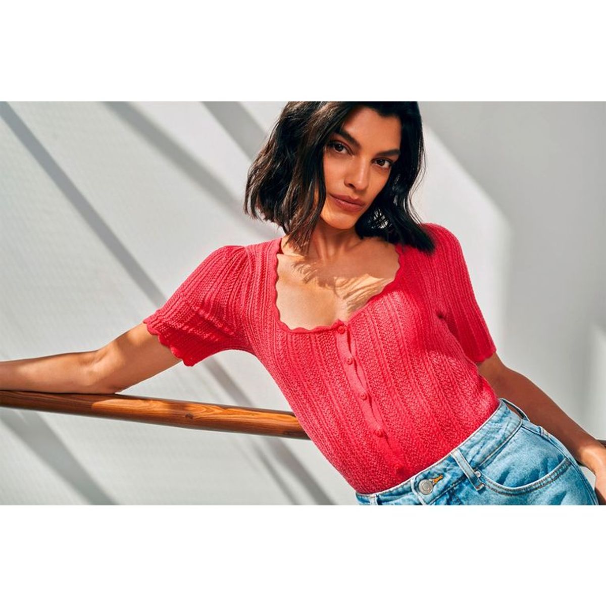 BASEMENT - Camiseta para Mujer Manga corta Lana Basement