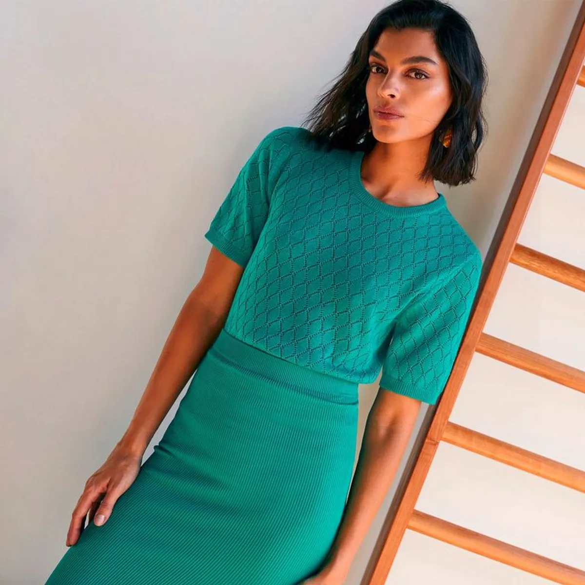 BASEMENT - Camiseta para Mujer Manga corta Lana Basement