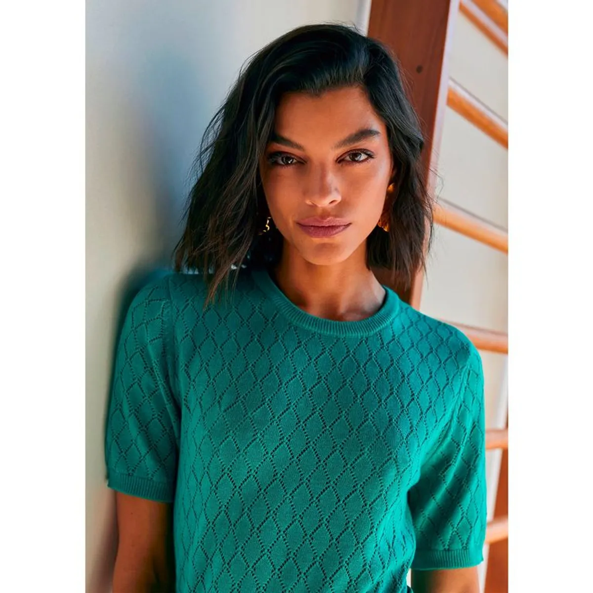 BASEMENT - Camiseta para Mujer Manga corta Lana Basement