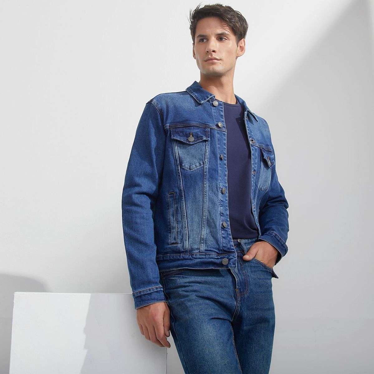 BASEMENT - Chaqueta de jean para Hombre de Algodón Basement