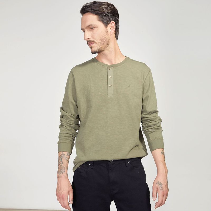 WOLF & HANK - Camiseta para Hombre Manga larga Wolf&Hank
