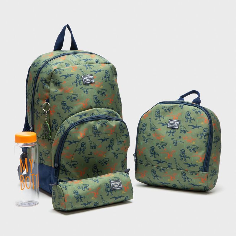 YAMP - Maleta escolar para niños Yamp Unicornios. Inlcuye Lonchera, cartuchera y botella
