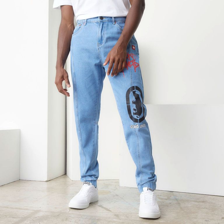 Ecko Unltd. Pantaloni sportivi da jogging da uomo Urban Cotton con logo stampato, nero, grigio, Grigio, S