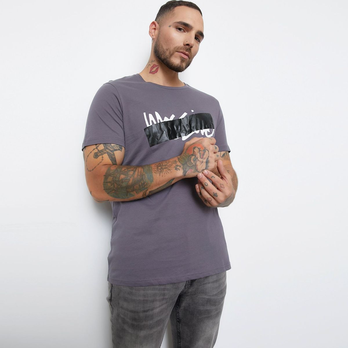 MOSSIMO - Camiseta para Hombre Manga corta con Estampado Mossimo