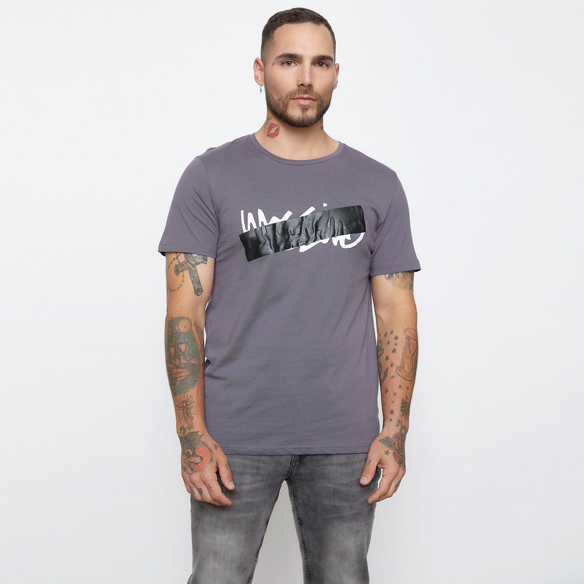 MOSSIMO - Camiseta para Hombre Manga corta con Estampado Mossimo