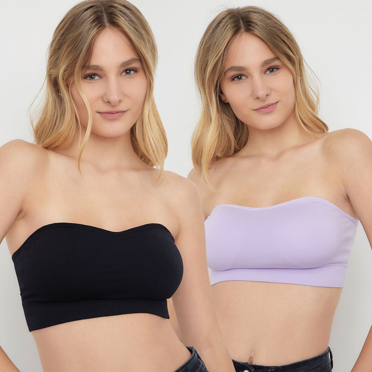 SYBILLA - Brasier Strapless Pack de 2   Sin copa Sin varilla Sybilla