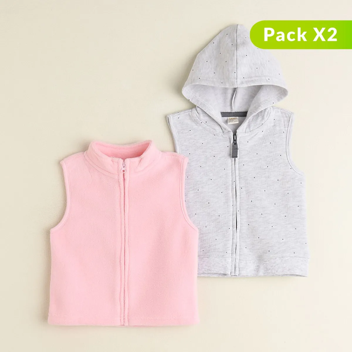 YAMP - Pack x2 Chaleco para Bebé niña Algodón Yamp