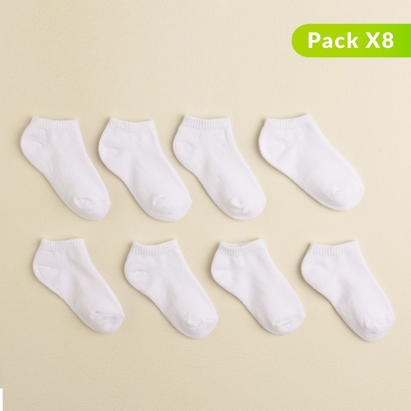 YAMP - Pack de 8 pares de medias blancas para niña Yamp