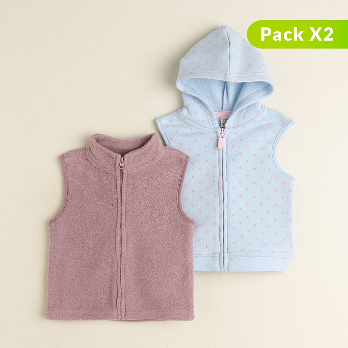 YAMP - Pack de 2 Chalecos para Bebé niña en Algodón Yamp