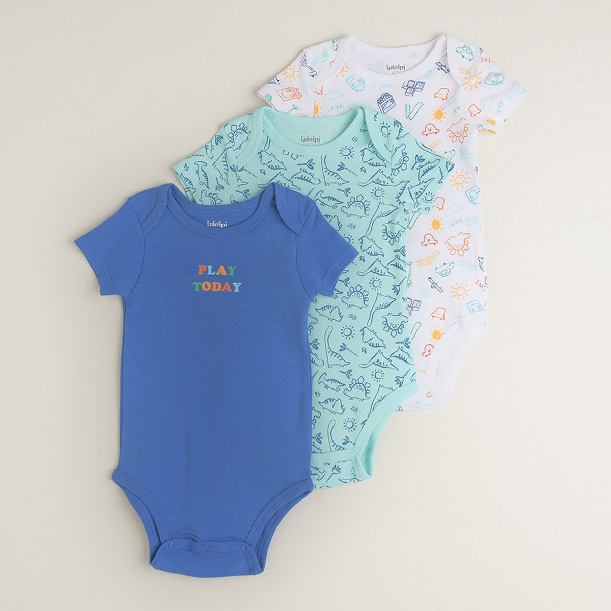 YAMP - Pack de 3 Bodies para Bebé Bebé Niño algodón Yamp