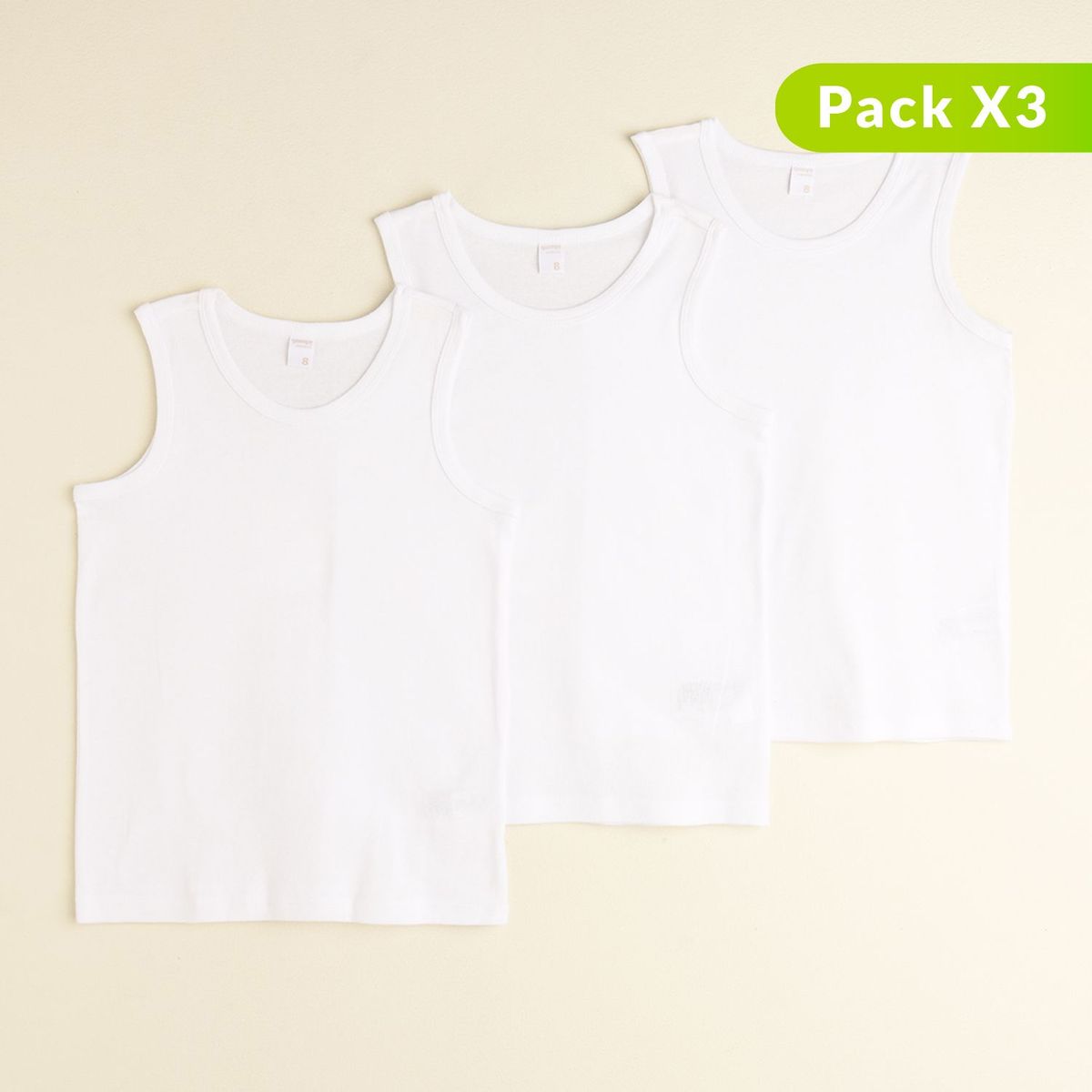 YAMP - Pack de 3 camisetas blancas esqueleto para niño Yamp