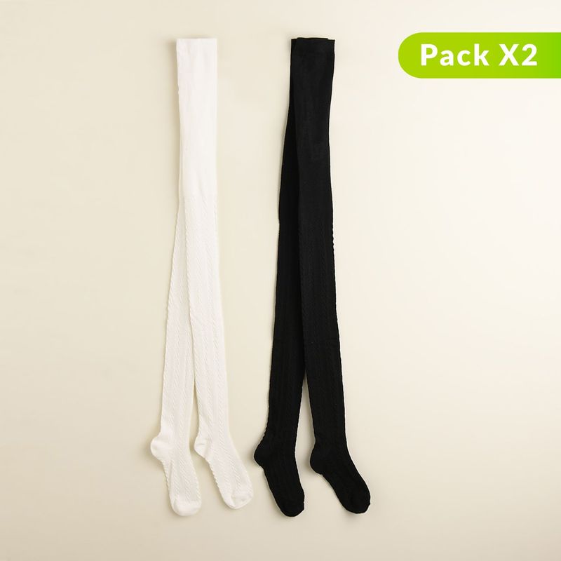 ELV - Pack de 2 pares de medias pantalón para niña ELV