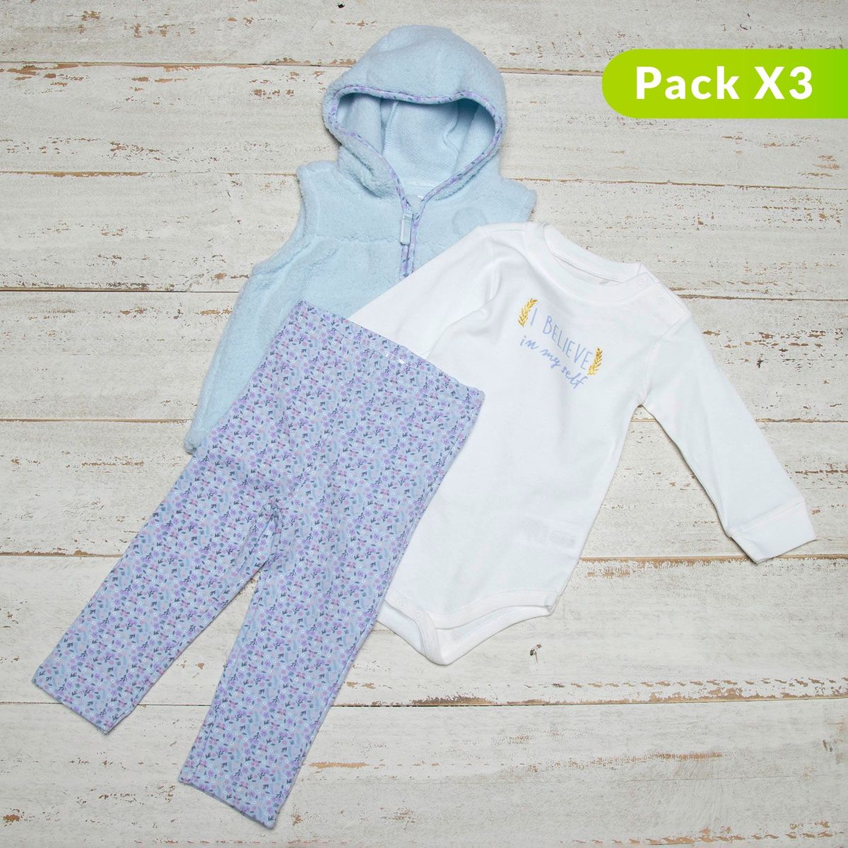 YAMP - Conjunto Body + Chaleco + Leggings para bebe niña Yamp