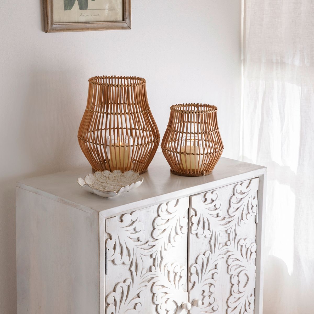 ROBERTA ALLEN - Farol Rattán 28x26 cm