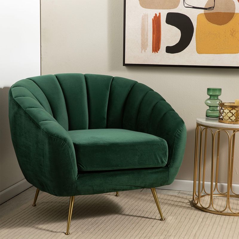 ROBERTA ALLEN - Poltrona en Tela Poliéster con Patas de Acero Inoxidable, 88 x 79 x 76 cm - Mueble Roberta Allen -  0% Interés a 3, 6 o 12 Cuotas Pagando con tu CMR Banco Falabella