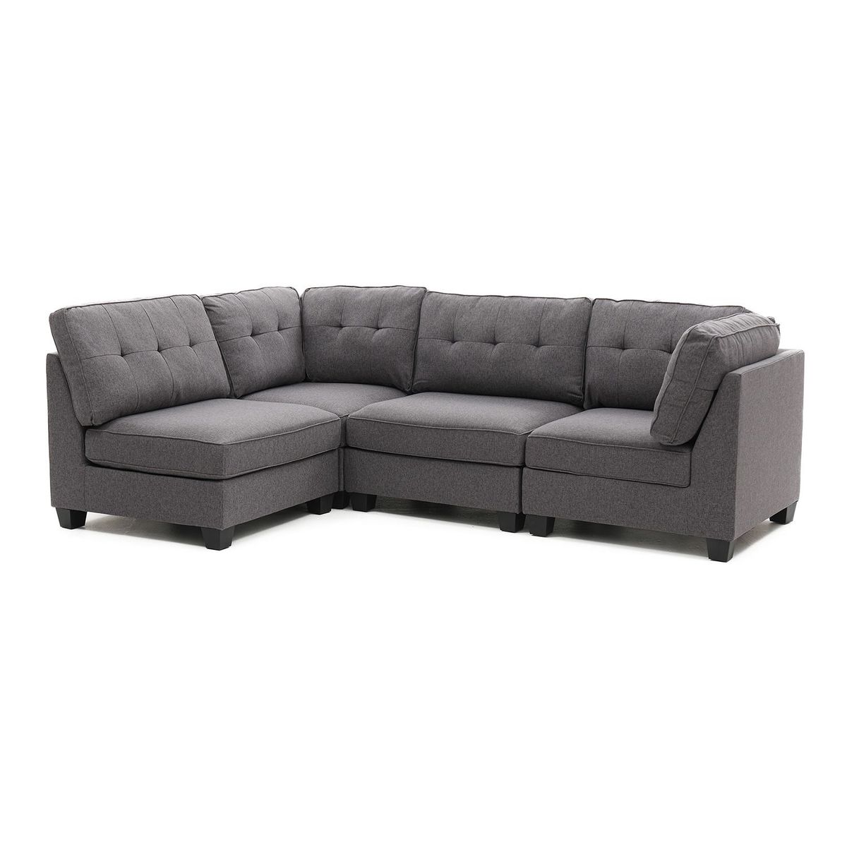 MICA - Sofá en L en Tela Poliéster 5 Puestos Terran 263 x 92 x 174 cm Mica