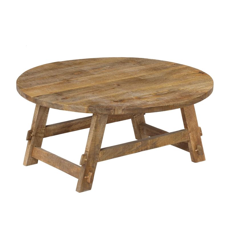 BASEMENT HOME - Mesa de Centro Moderna Redonda  en Madera Goro 90 x 40 x 90 cm Basement Home  - Mueble