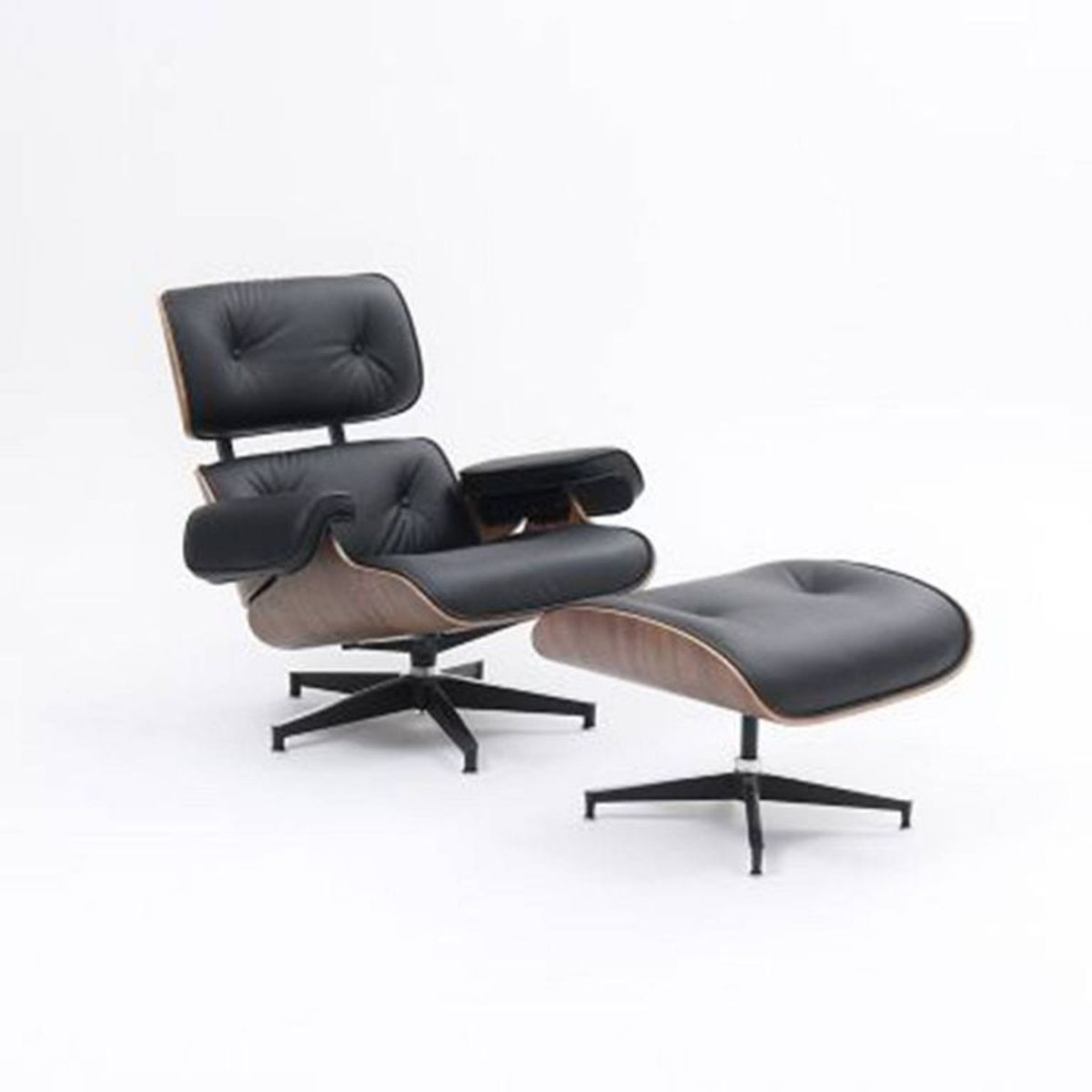 BASEMENT HOME - Poltrona Moderna en Cuero Liam + Reposapiés 81.5 x 88 x 51 cm Basement Home