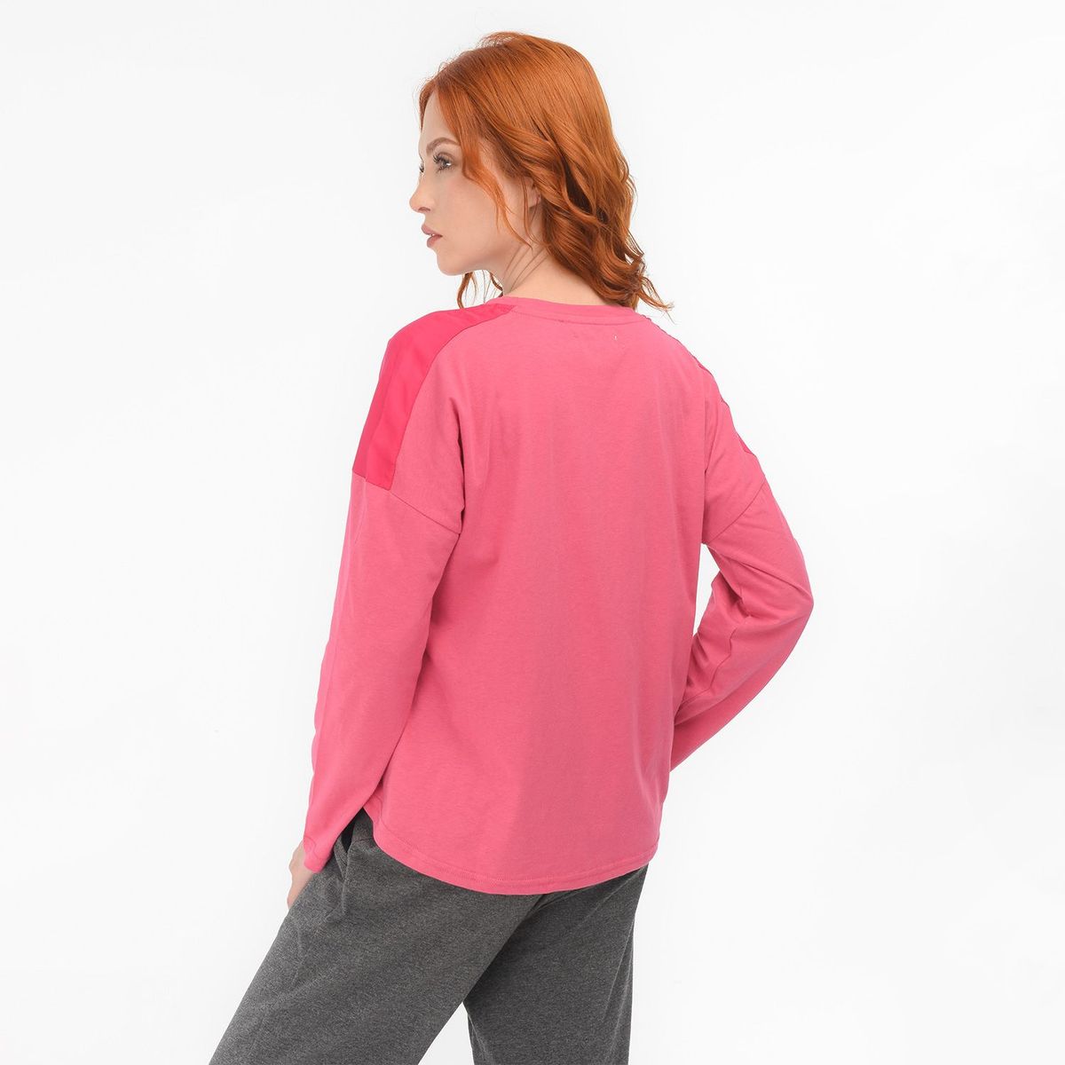 UNIVERSITY CLUB - Camiseta de Pijama para Mujer Corta Manga larga de Algodón University Club