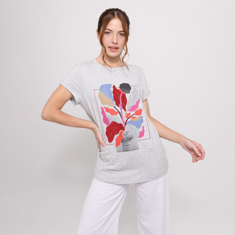 BASEMENT - Camiseta para Mujer Manga corta de Algodón Basement