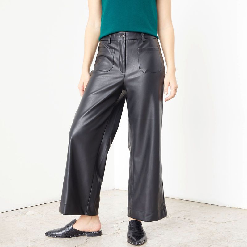 BASEMENT - Pantalón Culotte Efecto cuero Mujer