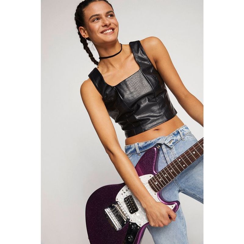 SYBILLA - Crop top Efecto cuero Sybilla Mujer