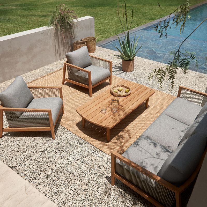 BASEMENT HOME - Sofá de Exterior y Terraza o Jardín 3 Puestos en Madera Teca Lita 188 x 70 x 55 cm Basement Home -  0% Interés a 3, 6 o 12 Cuotas Pagando con tu CMR Banco Falabella