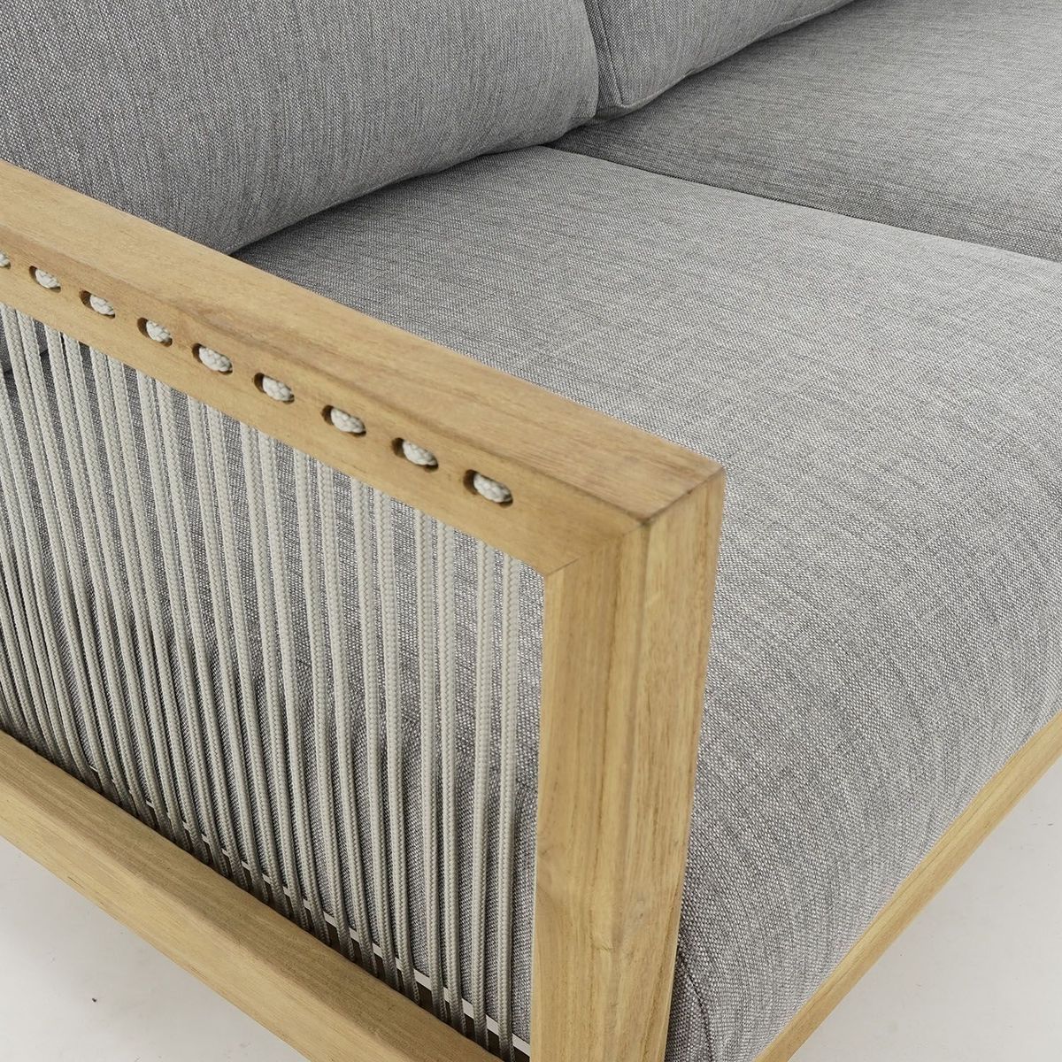 BASEMENT HOME - Sofá de Exterior y Terraza o Jardín 3 Puestos en Madera Teca Lita 188 x 70 x 55 cm Basement Home